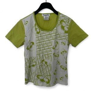 Dior Lime and White Graphic Tee